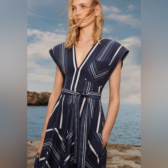 🔥🔥Zara limited edition Godet stripe dress - Picture 3 of 10